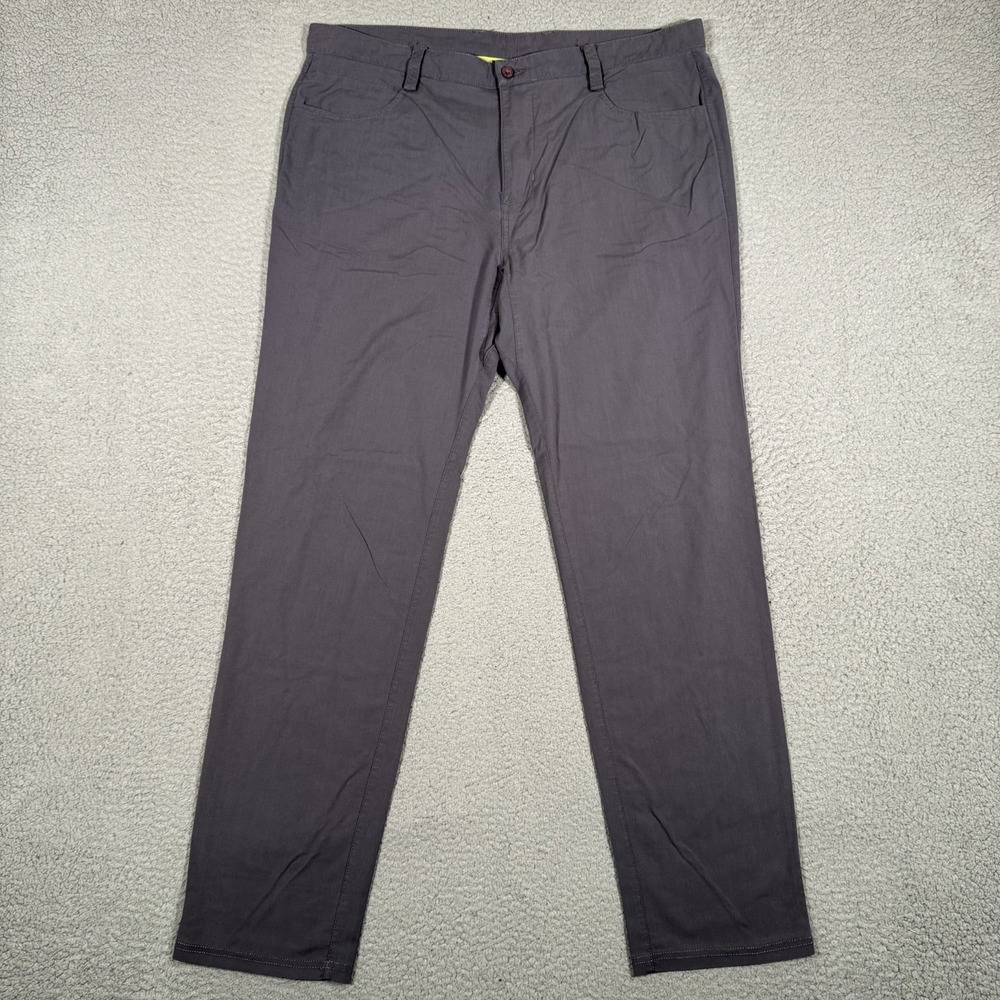 Tasc Pants‎ Mens 38x32 Gray Slim Straight Bamboo Viscose 5 Pocket Chino Preppy